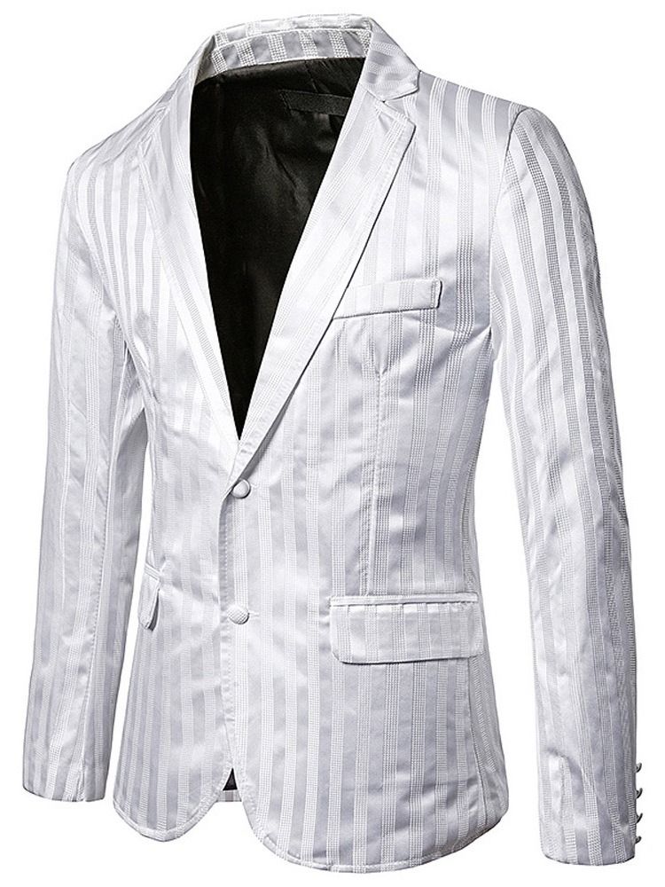 Stripe Button Single Breasted Miesten Vapaa-ajan Bleiseri
