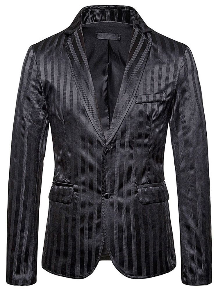 Stripe Button Single Breasted Miesten Vapaa-ajan Bleiseri