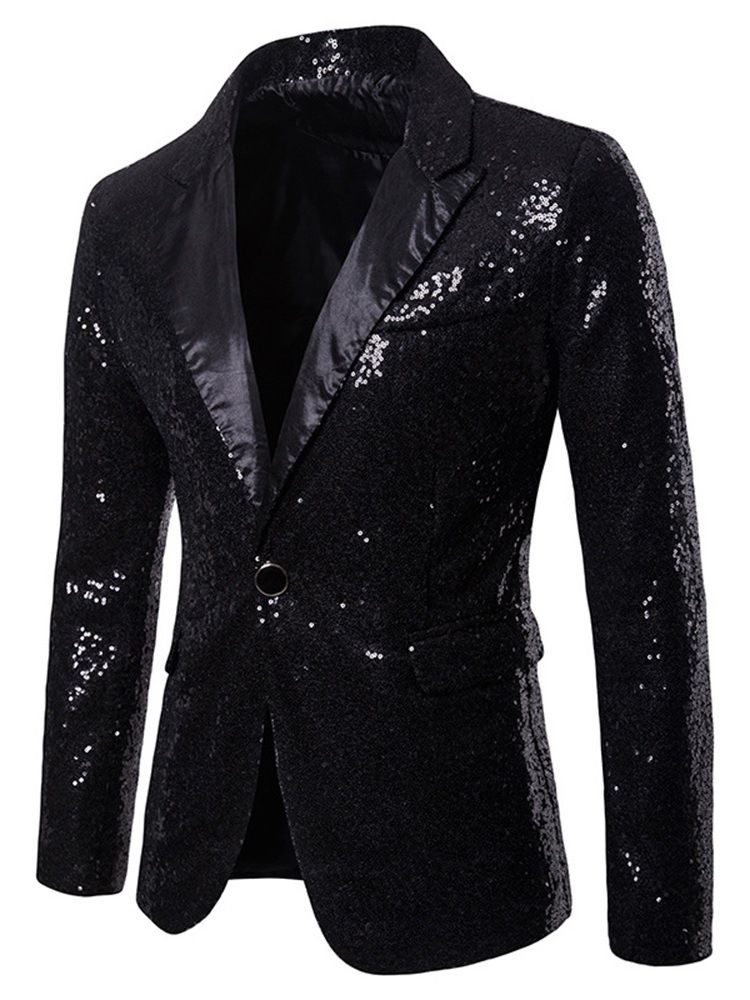 Tavalliset Paljetit Lovitettu Rintaneula Miesten Tuxedo Party Blazer -asu