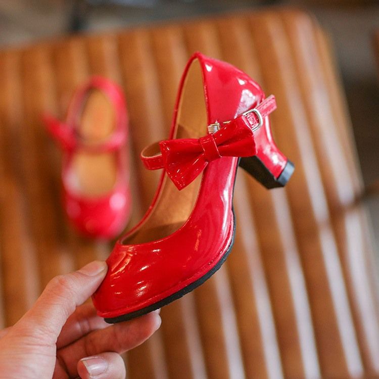 Pu Jousi Chunky Heel Lasten Kengät