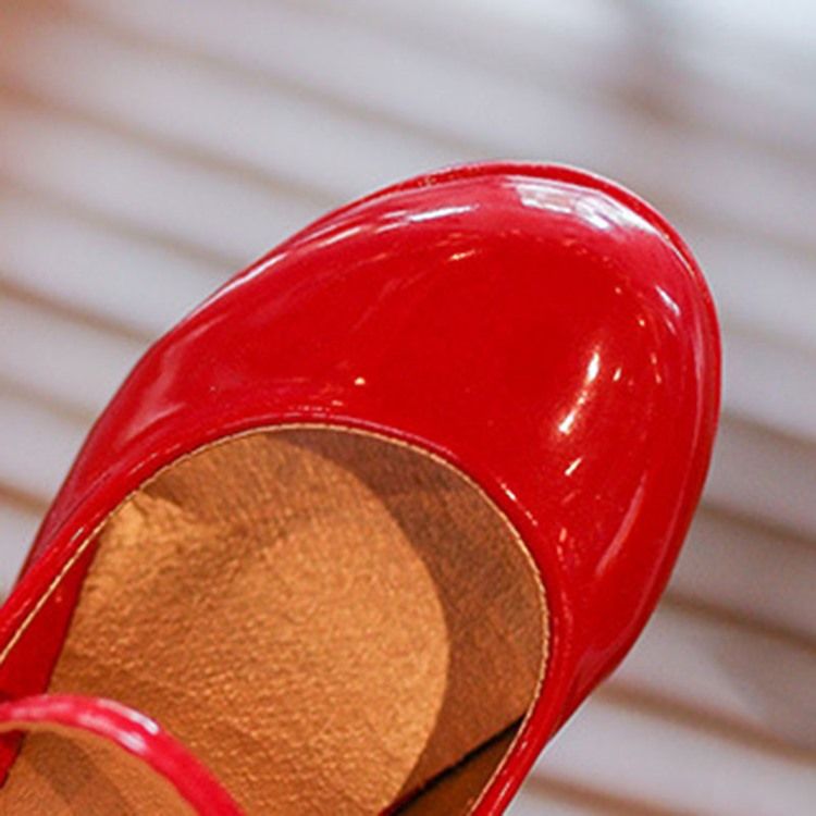 Pu Jousi Chunky Heel Lasten Kengät
