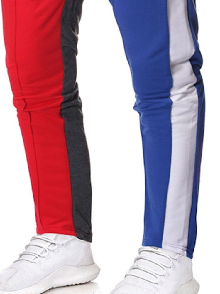 Color Block Pocket Thin Summer Casual -housut