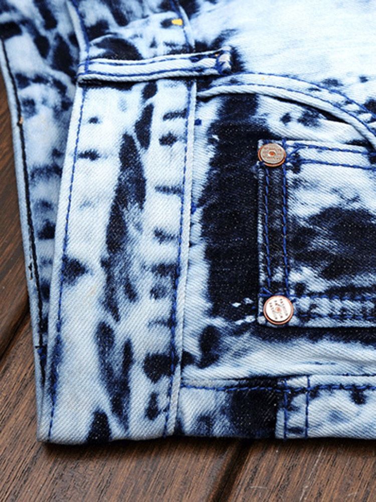 Denim Ainutlaatuiset Patch Suorat Casual Miesten Housut