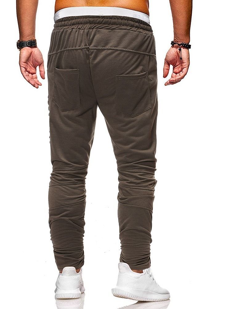 Harem Lace-up Plain Miesten Rento Housut