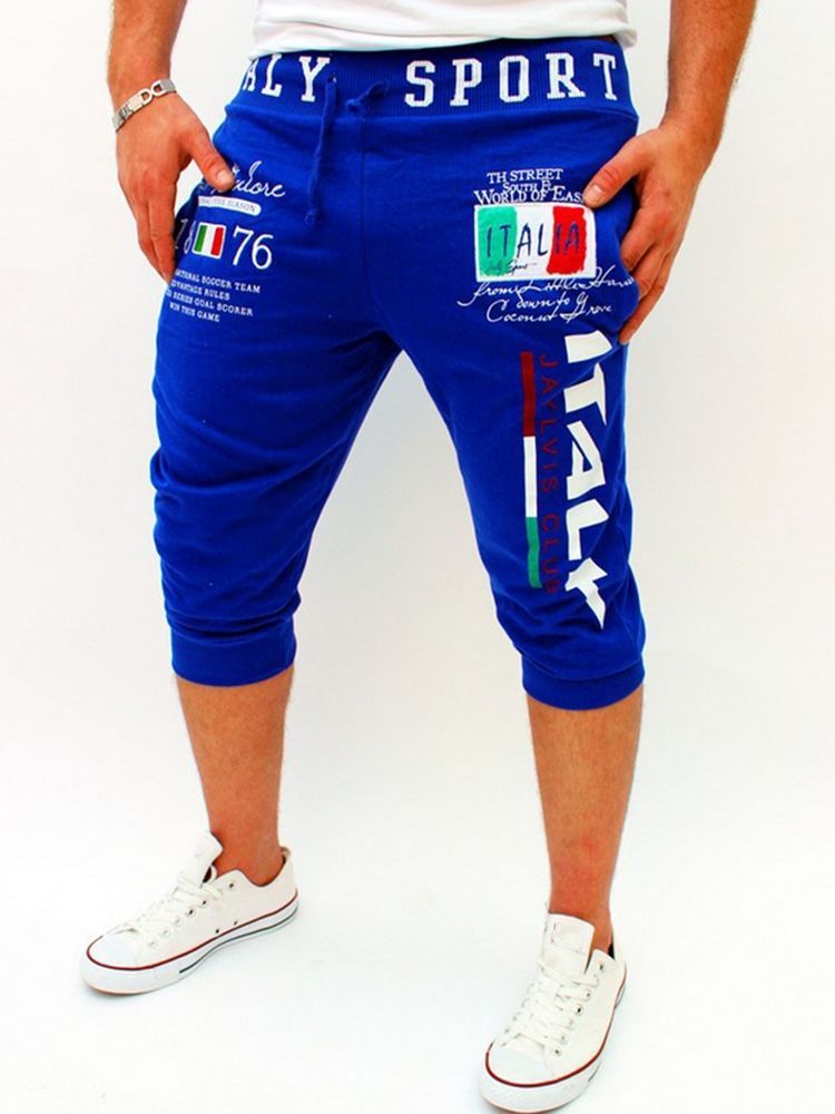 Letter Pencil Pants Print Mid Waist Miesten Rento Housut