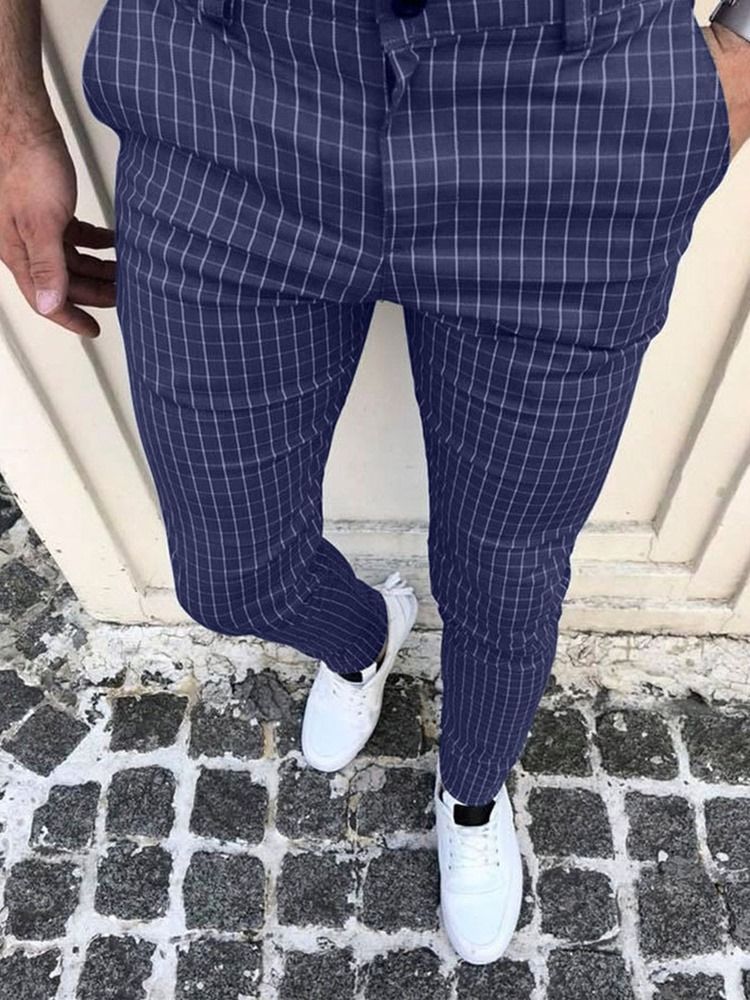 Miesten Ruudulliset Lyijykynähousut Four Seasons Casual Housut