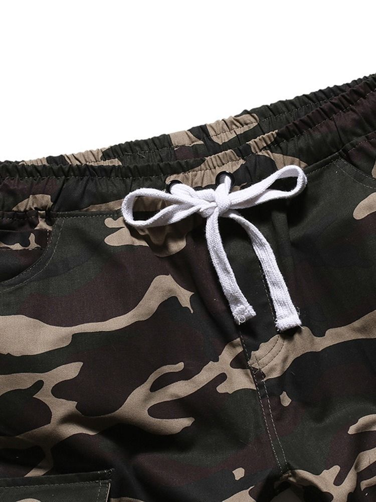 Ohut Lace-up Camouflage -rennot Miesten Housut