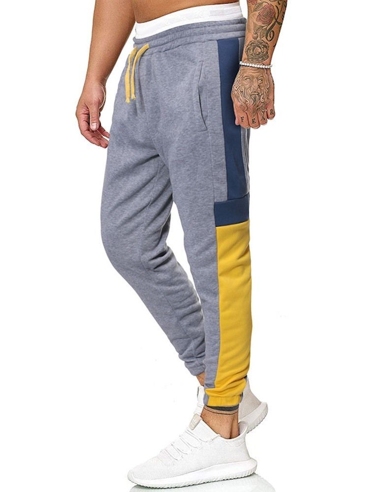 Patchwork Color Block Casual Lace-up Miesten Housut