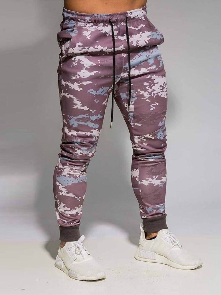 Plaid Pocket Casual Miesten Rento Housut