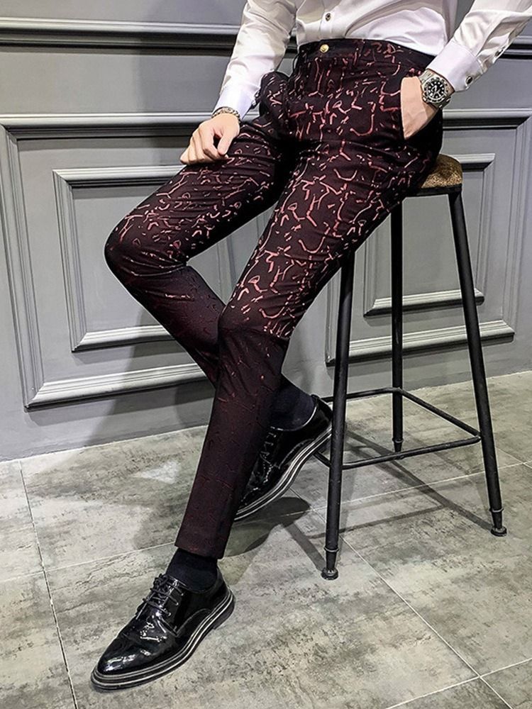 Plaid Print Casual Miesten Kynähousut