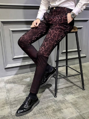 Plaid Print Casual Miesten Kynähousut