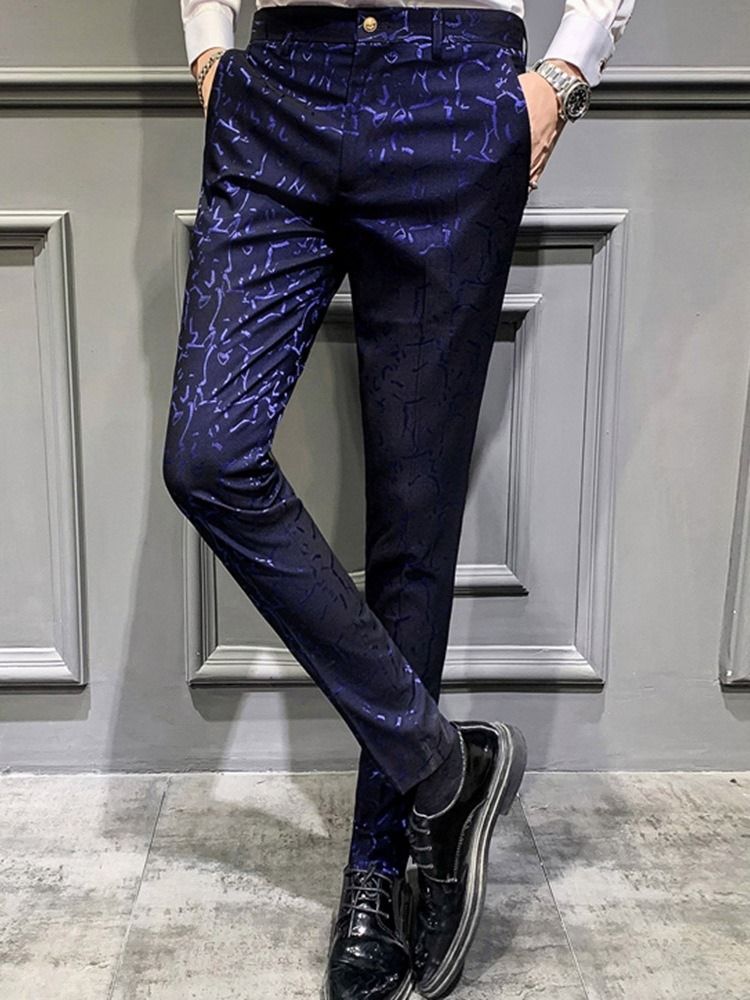 Plaid Print Casual Miesten Kynähousut