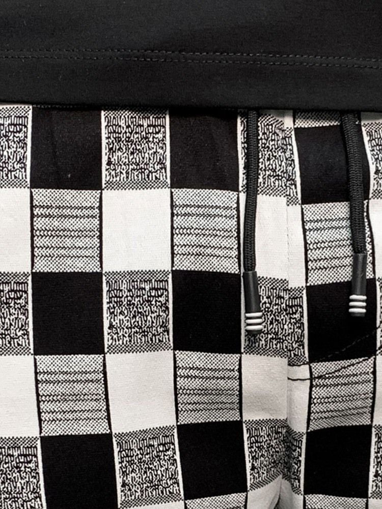 Plaid Print Pencil Pants Casual Casual Miesten Housut