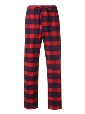 Plaid Suorat Nauhalliset Miesten Rento Housut