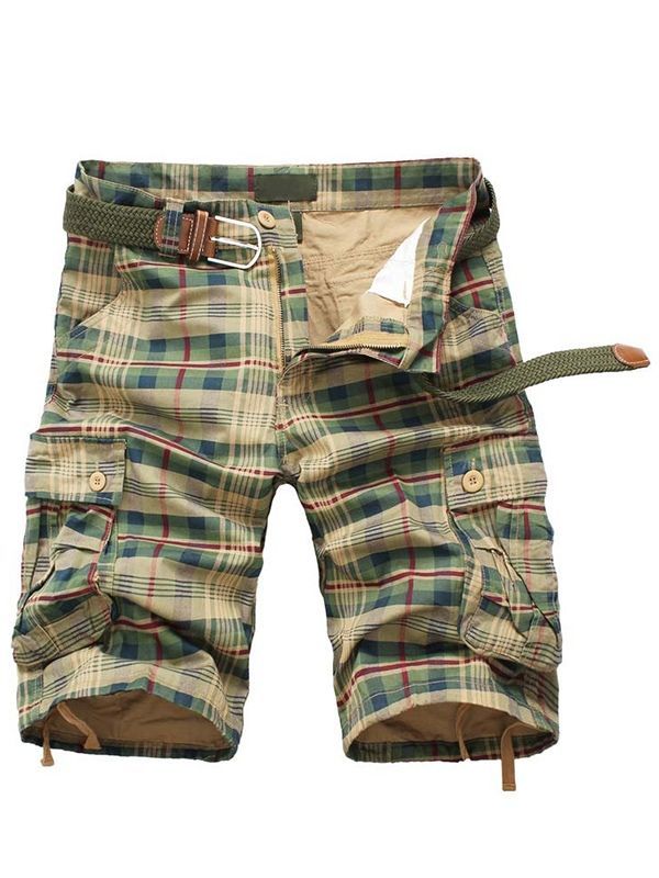 Plaid Suorat Vetoketjulliset Miesten Rento Housut