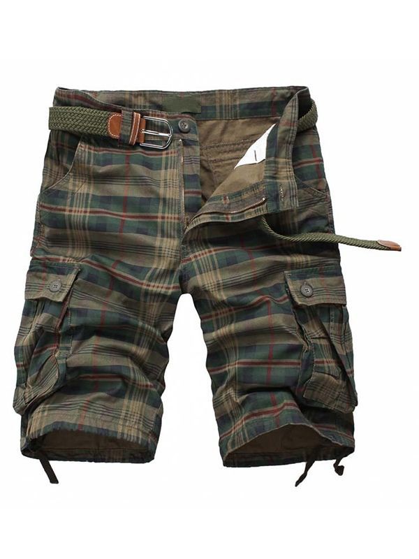 Plaid Suorat Vetoketjulliset Miesten Rento Housut