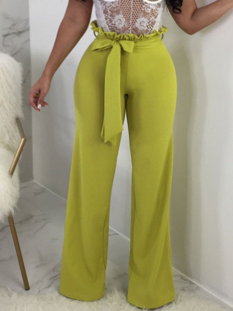Plain Loose Patchwork High Waist -suorat Rento Naisten Housut