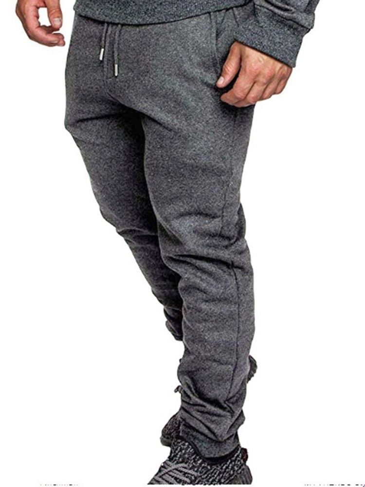 Pocket Color Block Casual Lace-up Miesten Rento Housut