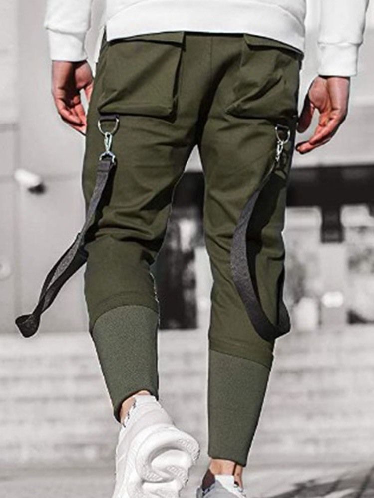 Pocket Mid Waist Fall Casual Miesten Housut