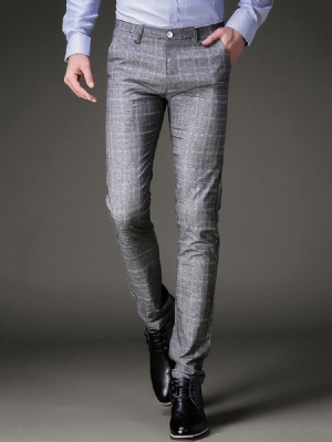Pocket Plaid Slim Vogue -housut