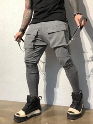 Pocket Plain Pencil Pants Miesten Rento Housut