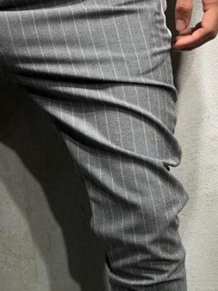 Pocket Stripe Fall Zipper Miesten Rento Housut