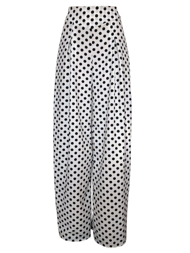 Polka Dots Wide Legs Print Naisten Housut