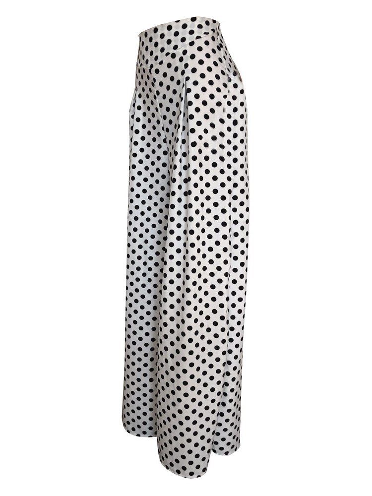 Polka Dots Wide Legs Print Naisten Housut