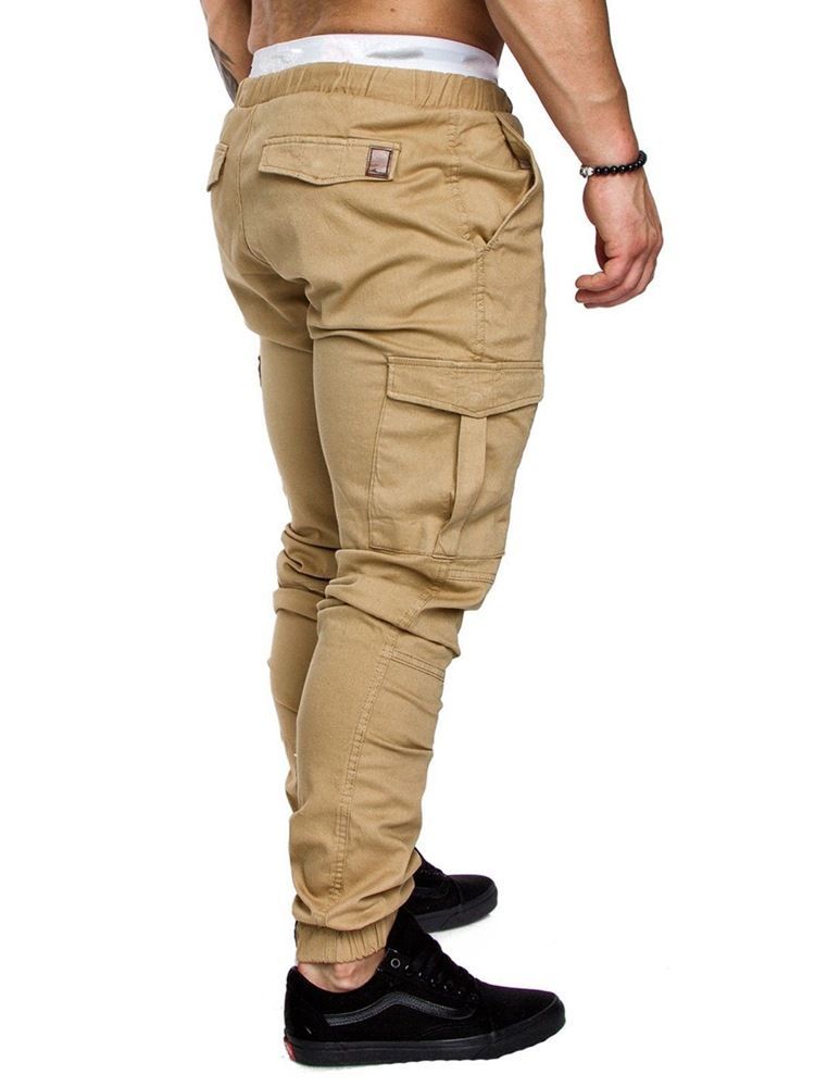 Tavalliset Khaki-nauhalliset Miesten Housut