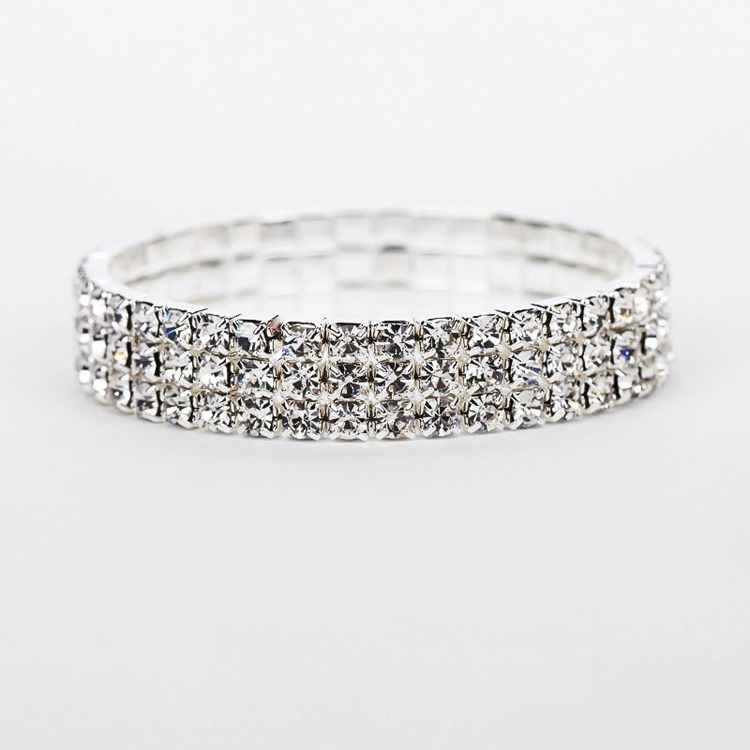 Diamante Plain Romantic Wedding Naisten Rannekorut