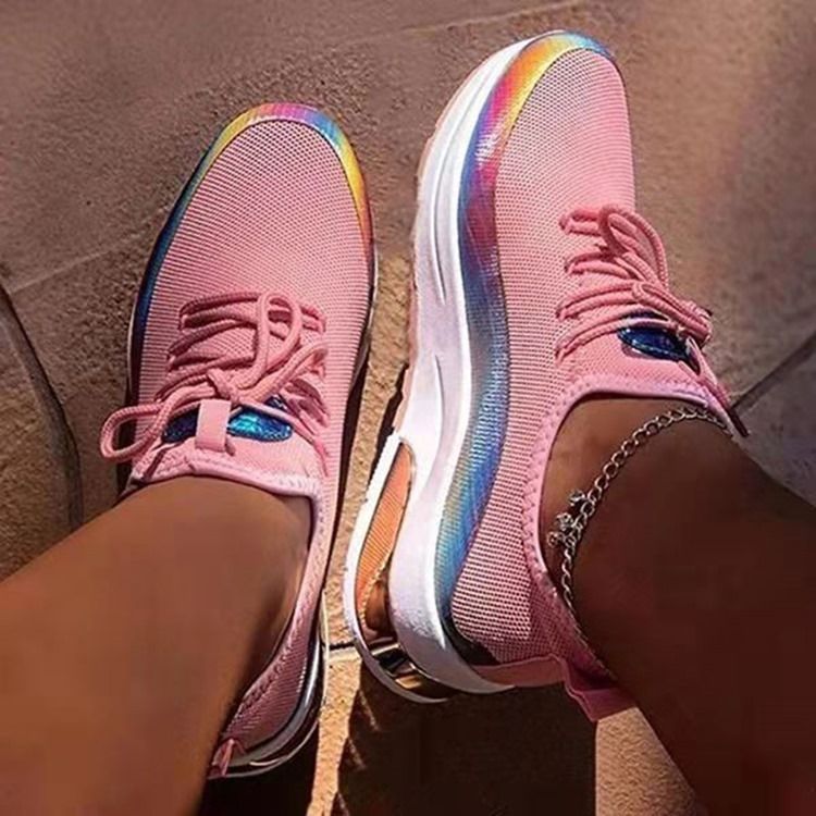 Naisten Nauhalliset Pyöreät Varpaat Slip-on Pu-lenkkarit