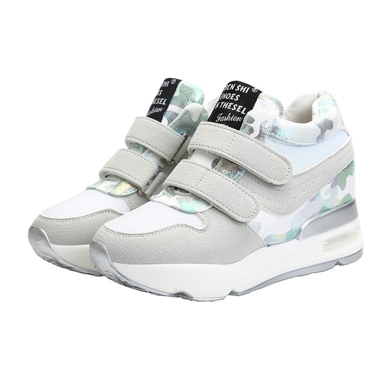 Patchwork Camouflage Platform Velcro Naisten Lenkkarit