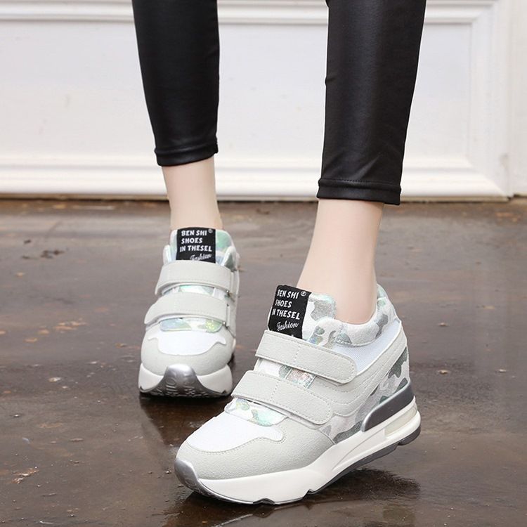Patchwork Camouflage Platform Velcro Naisten Lenkkarit