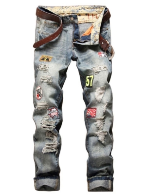Casual Holes Denim Miesten Farkut