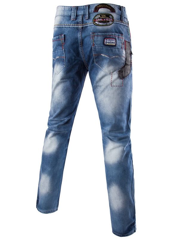 Casual Street Style Patchwork Miesten Farkut