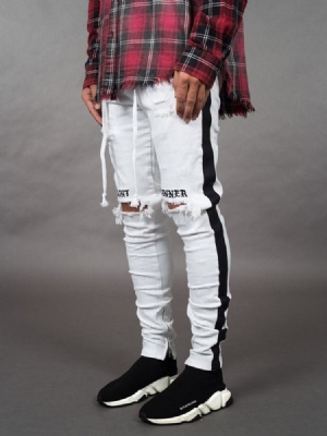 Kynähousut Letter Hole Mid Casual -farkut