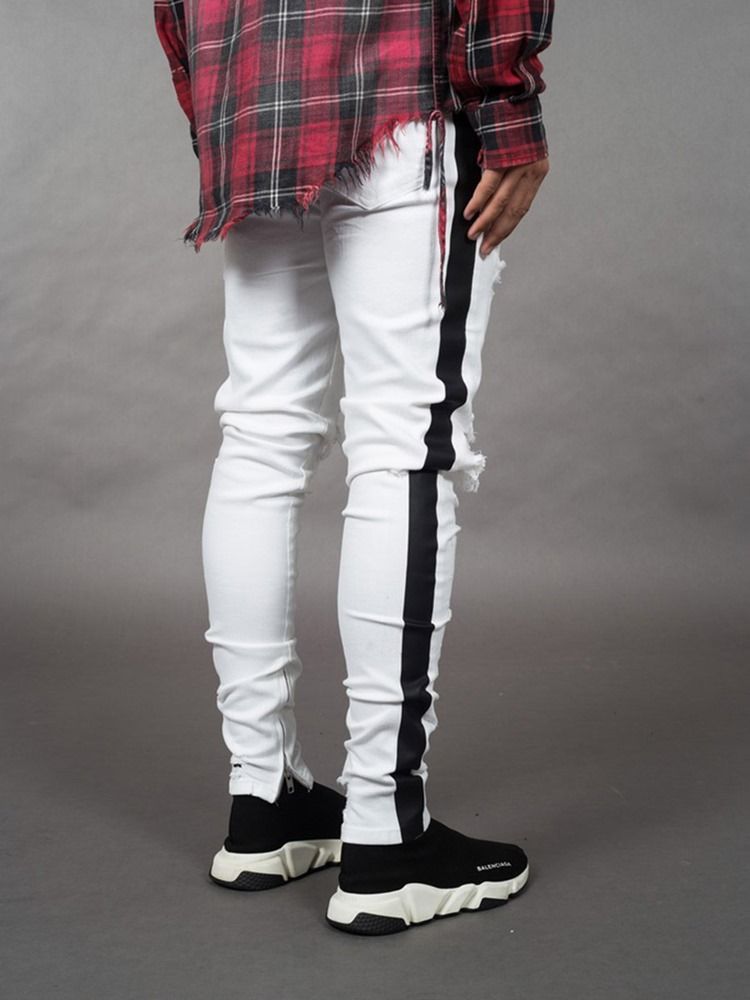 Kynähousut Letter Hole Mid Casual -farkut