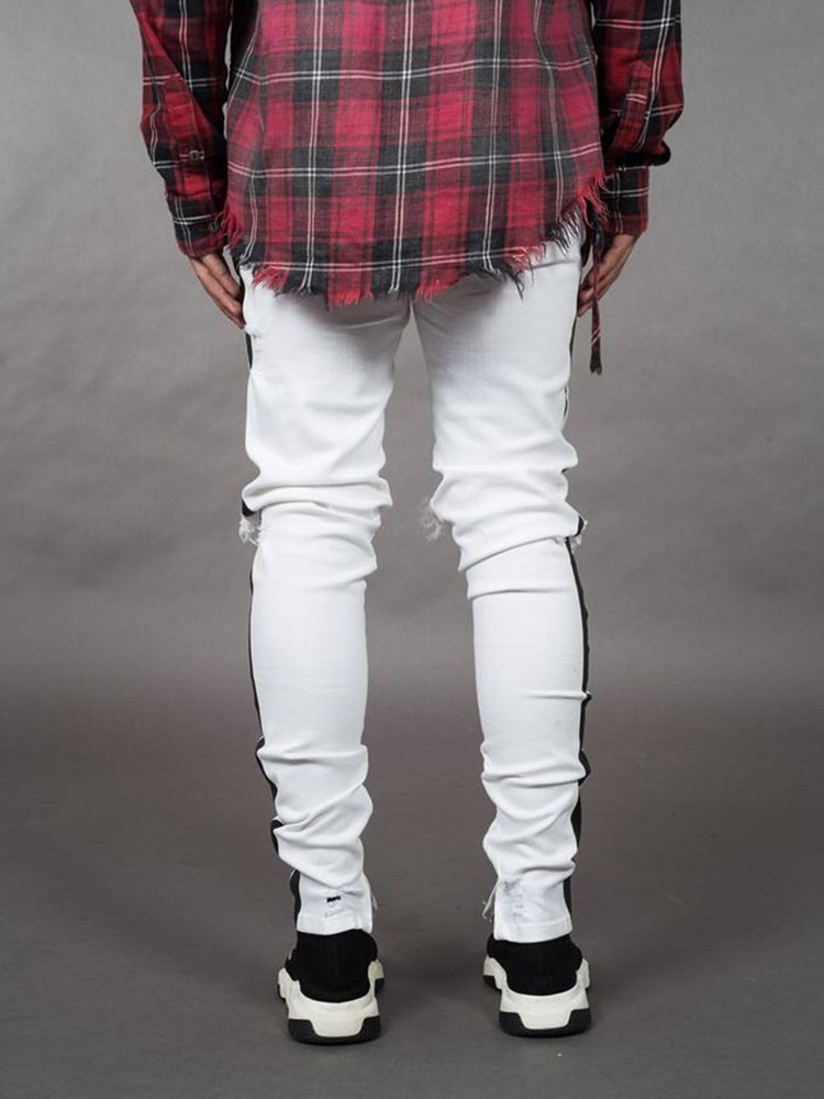 Kynähousut Letter Hole Mid Casual -farkut