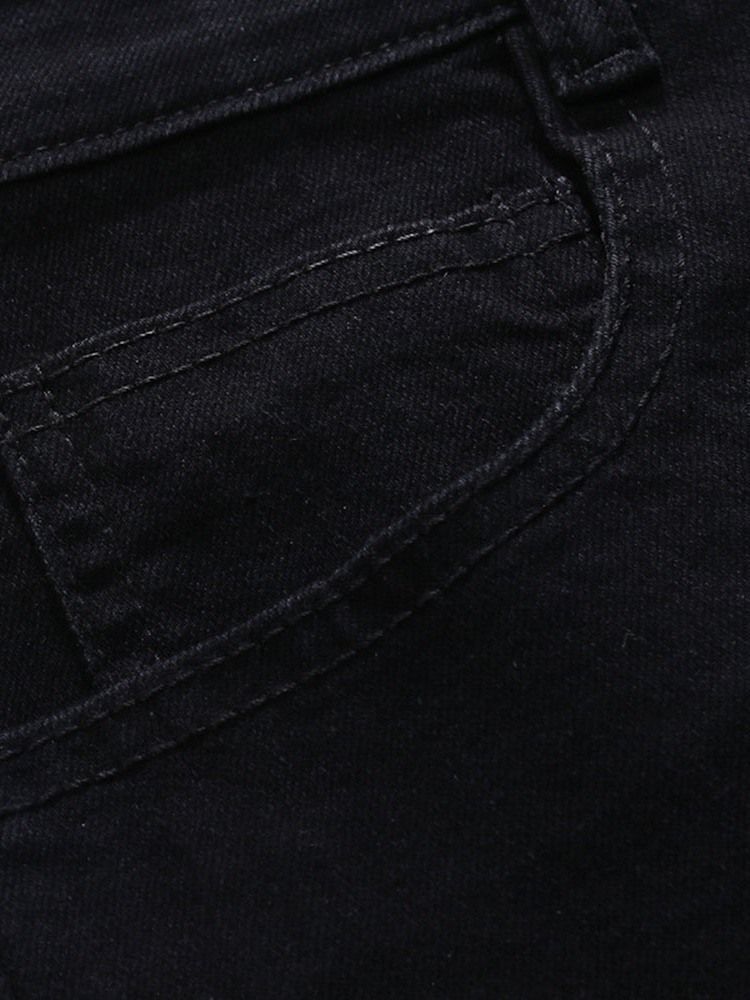 Kynähousut Patchwork Mid Waist Casual Miesten Farkut