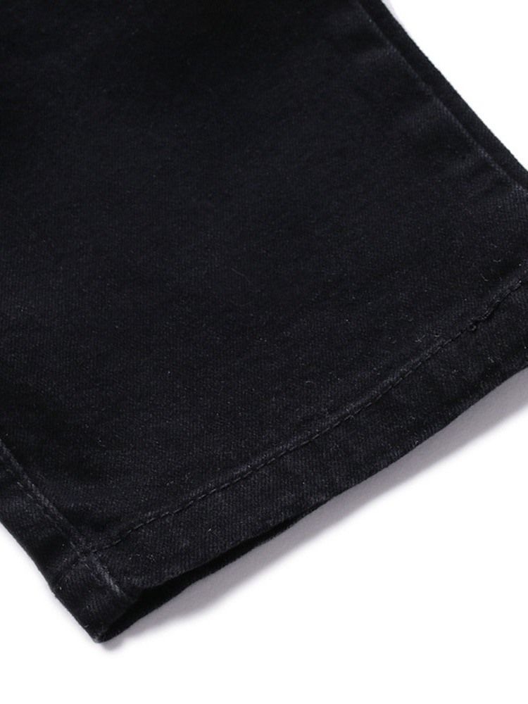 Kynähousut Patchwork Mid Waist Casual Miesten Farkut