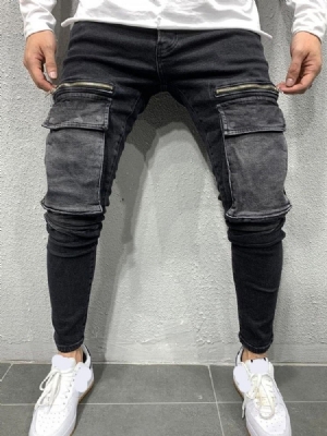 Kynähousut Pocket Casual Mid Waist -farkut