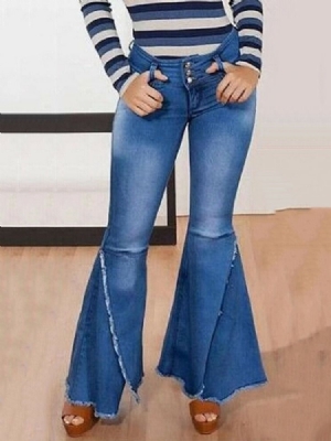 Naisten Bellbottoms-kapeat Farkut