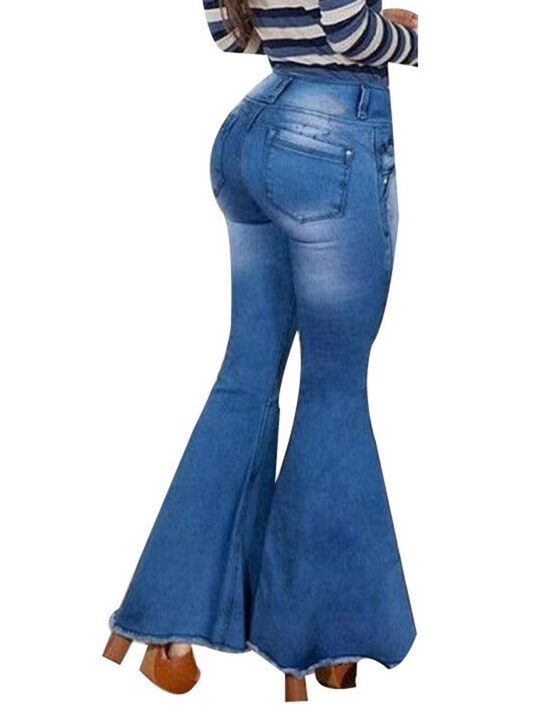 Naisten Bellbottoms-kapeat Farkut