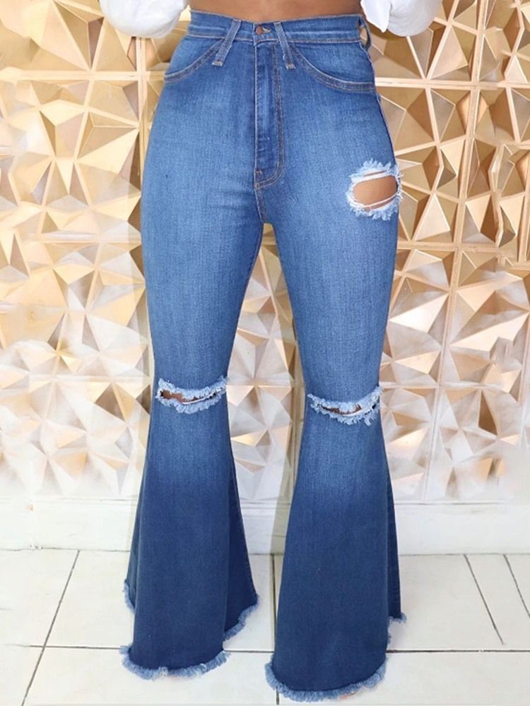 Naisten Muodikkaat Bellbottoms Button -housut