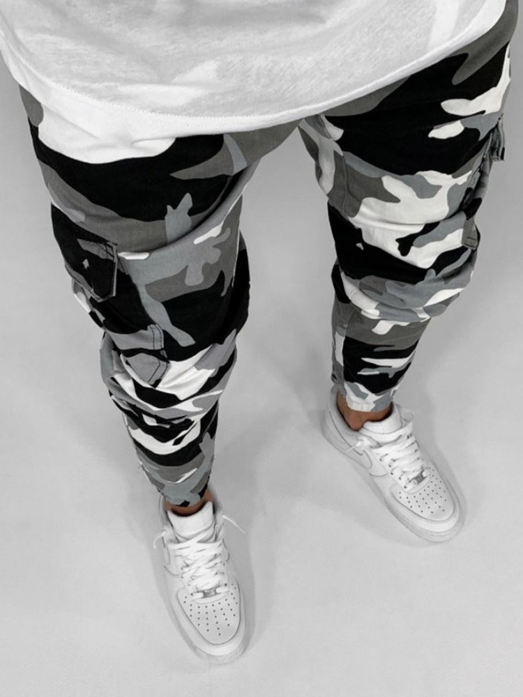 Pencil Pants Camouflage European Miesten Farkut