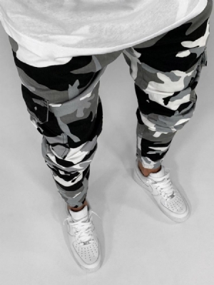 Pencil Pants Camouflage European Miesten Farkut