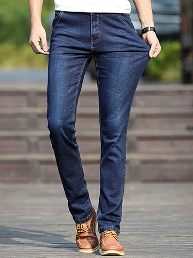 Plain European Mid Waist -farkut