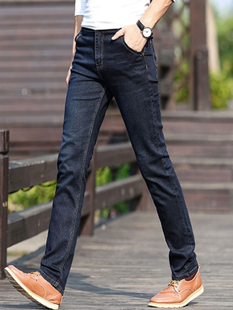 Plain European Mid Waist -farkut