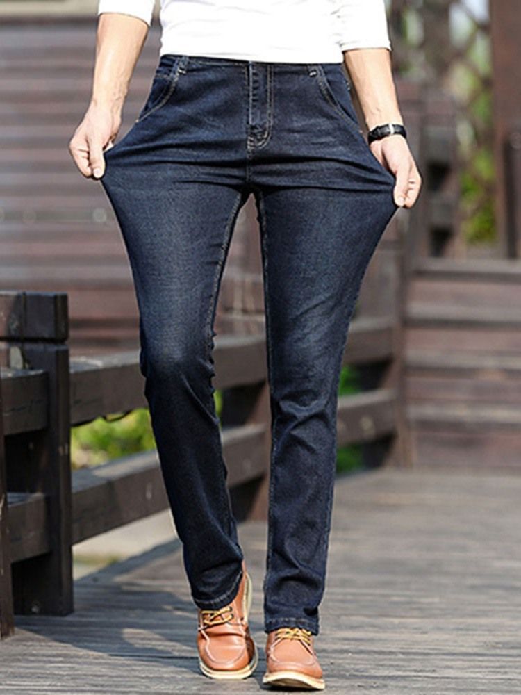 Plain European Mid Waist -farkut