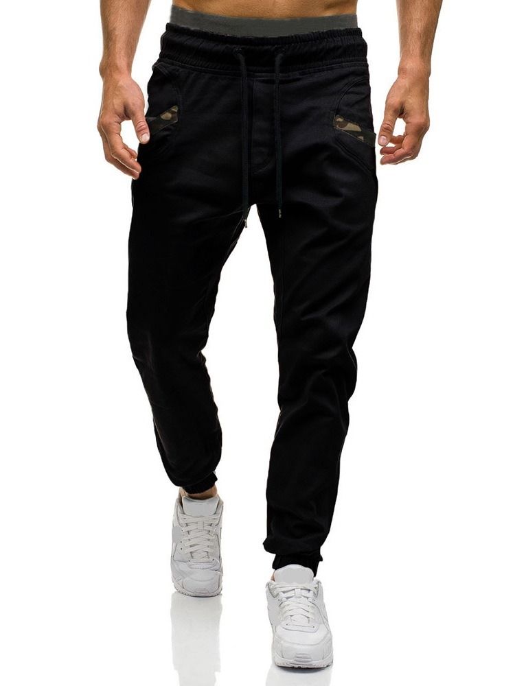 Pocket Color Block Lace-up Miesten Rento Farkut